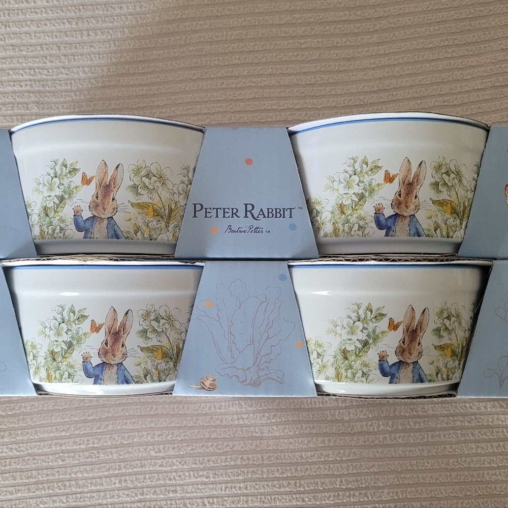 Peter Rabbit Ceramic Ramekins Easter Set Of 4 - Picture 4 of 4